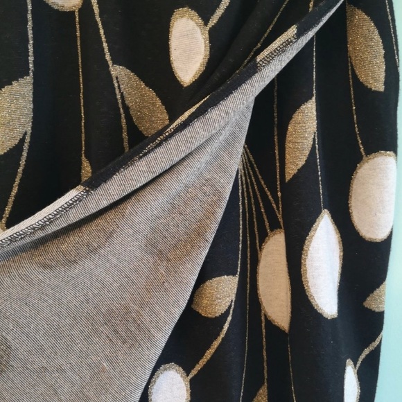 Maeve Anthropology Black and gold MIDI Skirt size XS - Picture 4 of 5